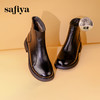 Safiya/索菲娅 2024冬季英伦羊皮方跟后拉链百搭休闲瘦瘦短靴 SF44116009/SF44118009 商品缩略图5