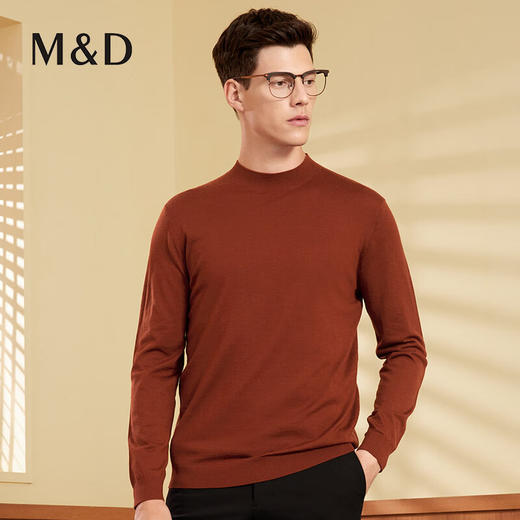 MD名盾男士圆领羊毛衫秋冬新款纯羊毛商务休闲套头针织毛衫08574 商品图1