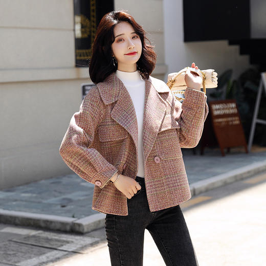 短款毛呢外套，气质修身显瘦呢子上衣HR-MS1813 商品图1