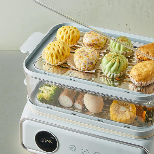 【小程序】小熊电蒸锅 蒸蛋器 蒸锅家用 电蒸笼 多功能早餐包子电热煮锅 大容量可预约定时不锈钢蒸盘DZG-P20W7 商品图4