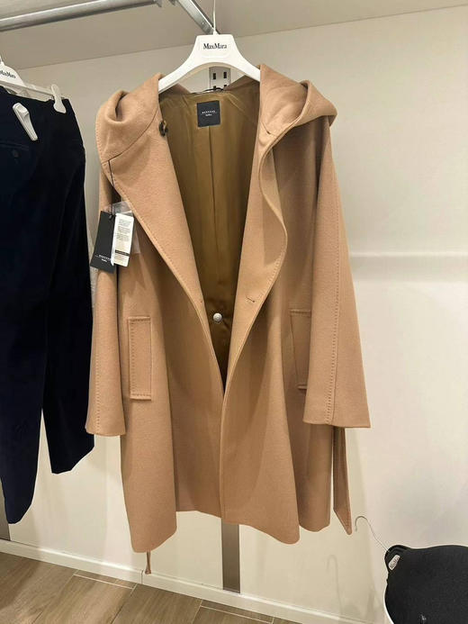 MaxMara 女款连帽羊毛大衣 驼色¥3950 it34码起 商品图2