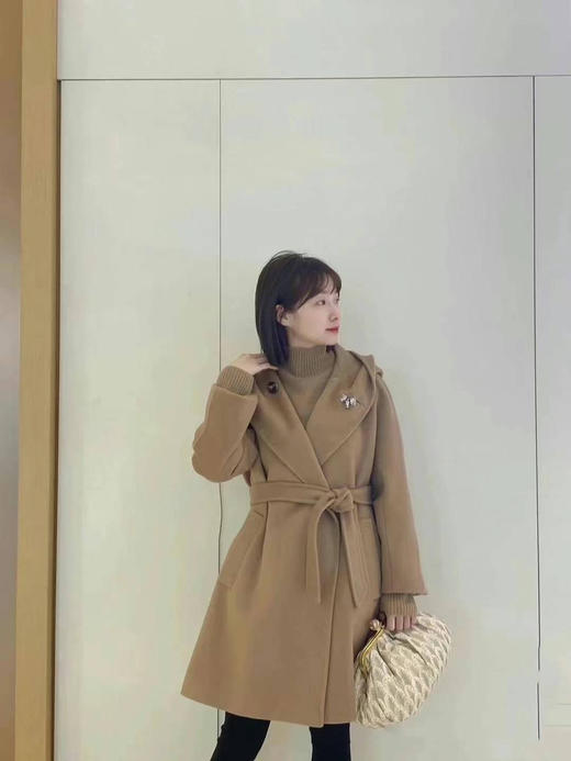 MaxMara 女款连帽羊毛大衣 驼色¥3950 it34码起 商品图4