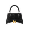 BALENCIAGA 巴黎世家 女士 HOURGLASS 鳄鱼纹压纹小号手提包 黑色 593546 1LRGM 1000 商品缩略图0