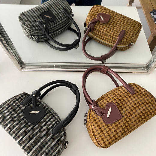 geemaa 格纹毛呢波士顿包 商品图7