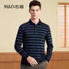 【名盾】MD名盾男士POLO衫秋冬新款商务休闲条纹翻领长袖11577 商品缩略图0