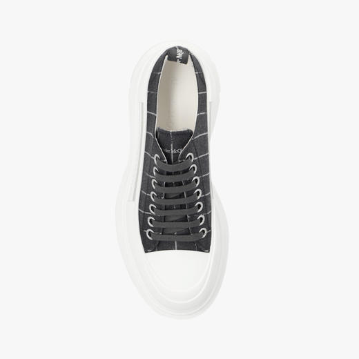 ALEXANDER MCQUEEN 亚历山大.麦昆 女士字母徽标压花系带休闲运动鞋 深灰色 766900 W4XA1 1678 商品图2