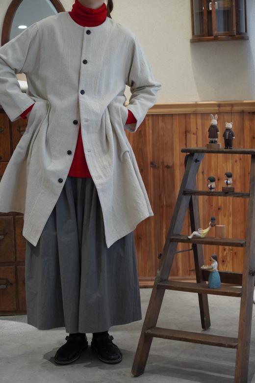 （4折）FRANCESCA AMAM LABEL军绿/米白/黑圆领中长外套 商品图4