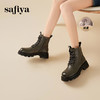 Safiya/索菲娅2023秋冬潮酷机车风百搭系带厚底英伦粗跟短靴 SF34116066/SF34118066 商品缩略图6