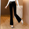 雀说新品时尚洋气高腰金属扣装饰微喇裤长裤AL 2609 商品缩略图1
