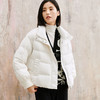 玳莎白色简约羽绒服女2023年冬季新款保暖立领面包服通勤百搭短外套  DD41303 商品缩略图1