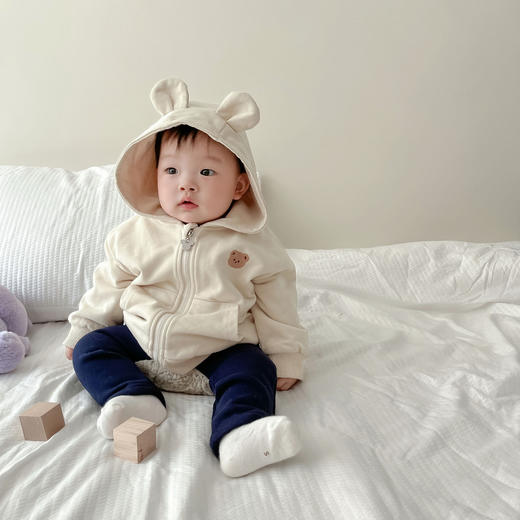 【加厚连帽设计！俏皮可爱】秋冬新款韩版加绒小外套ins款，小动物造型小童夹克连帽衫，柔软舒适，透气性好，不易起球；多种颜色可供选择 时尚与可爱并存 hh 商品图4