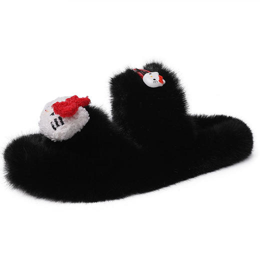 2023年秋冬季，网红一字带毛拖女，热卖爆款！时尚外出仙女风，厚底舒适，演绎潮流新潮！ 商品图7