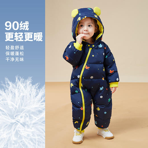 迪士尼童装男童星空米奇羽绒服连体衣冬装加厚保暖可爱哈衣234L960
 商品图3