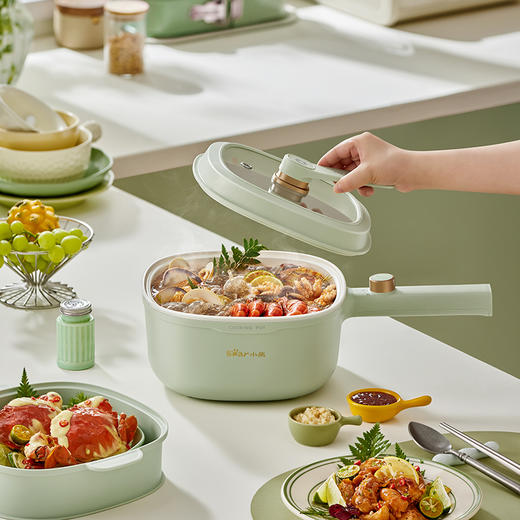 【小程序】小熊(Bear)电煮锅 电火锅 小电锅 电热锅 3L多功能电蒸锅 电炒锅一体 学生宿舍泡面火锅 配蒸笼丨DRG-E30N2 商品图0