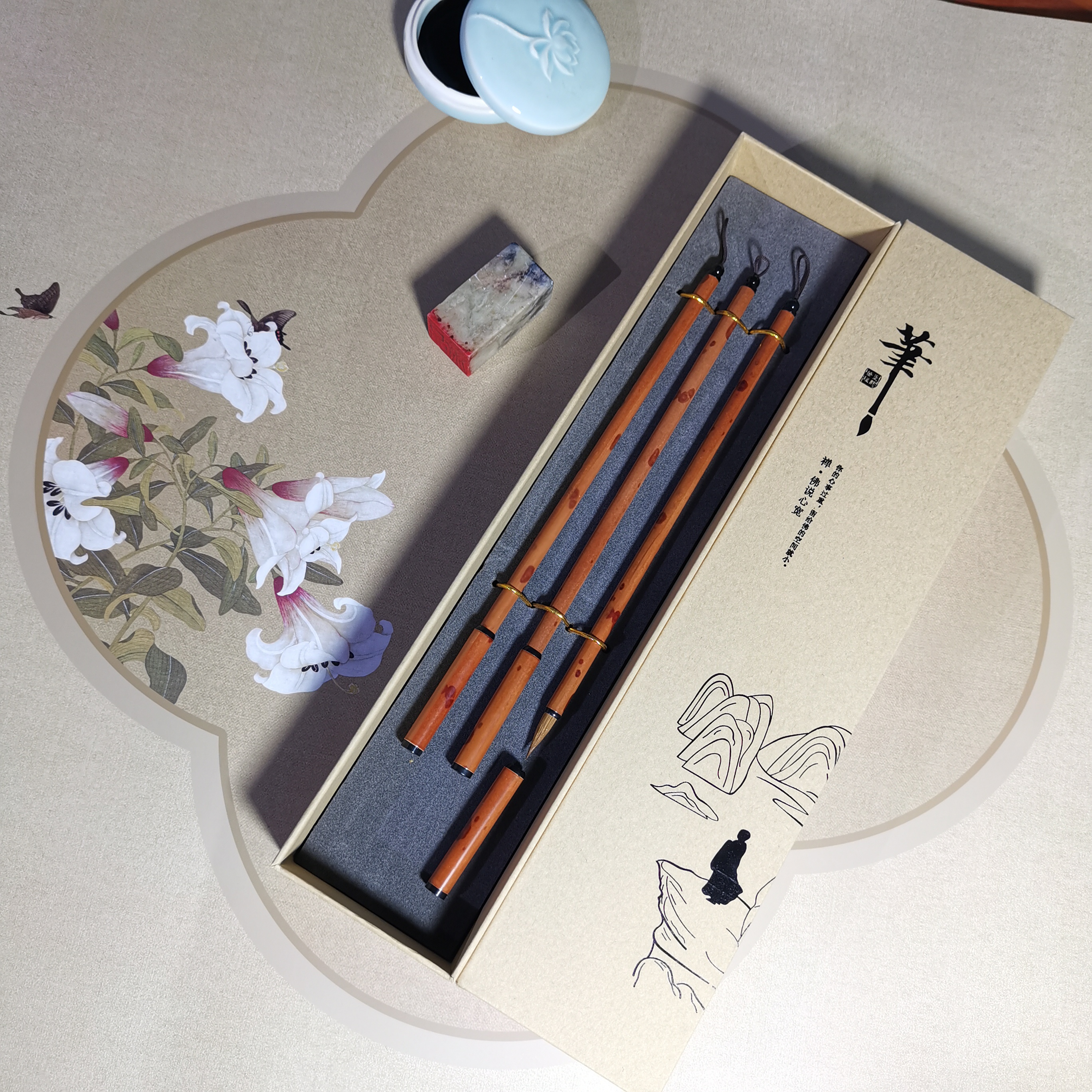 【红香妃带帽纯狼毫小楷】 不开叉、韧性强、适合灵飞小楷、抄经、国画勾线等