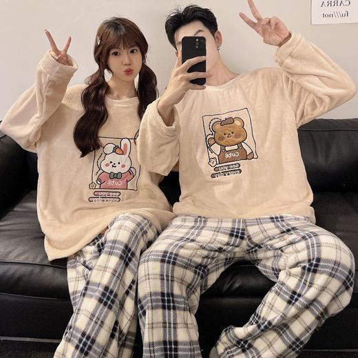 【秋冬必备！保暖家居服套装】情侣睡衣珊瑚绒秋冬卡通可爱，加厚加绒保暖家居服套装，珊瑚绒的材质让你感受温暖与柔软，加厚加绒设计更是给你全方位的呵护lm 商品图9