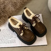 秋冬厚底【英伦风加绒小皮鞋】 系带学院风 保暖通勤乐福鞋 商品缩略图1