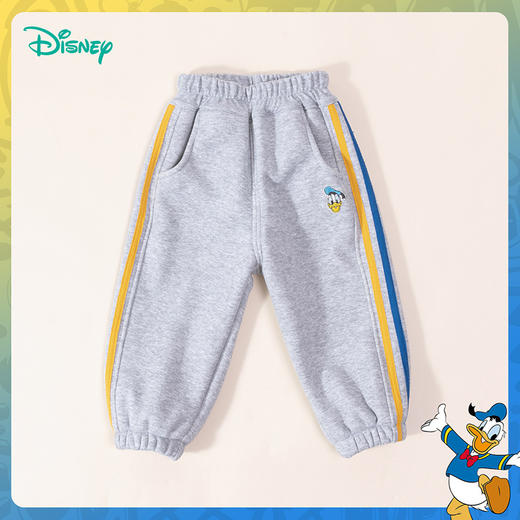 迪士尼童装男童百搭休闲长裤冬季新款加绒加厚撞色束脚裤ZD3CK002 商品图5