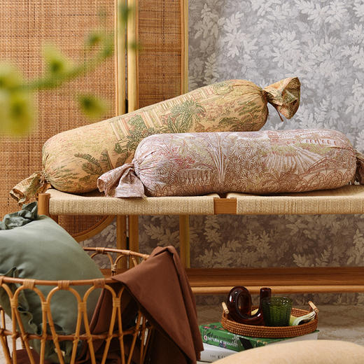 椰林绿意糖果枕卧室圆柱形侧睡枕 商品图0