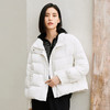 玳莎白色简约羽绒服女2023年冬季新款保暖立领面包服通勤百搭短外套  DD41303 商品缩略图0