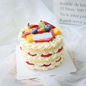 裸蛋糕系列｜ 原味裸蛋糕~如图款式，新鲜水果，动物性淡奶油~