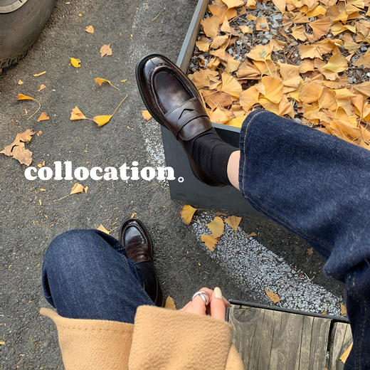 【葡萄妈同款乐福鞋】英伦学院风 粗跟一脚蹬小皮鞋 复古乐福鞋 商品图1