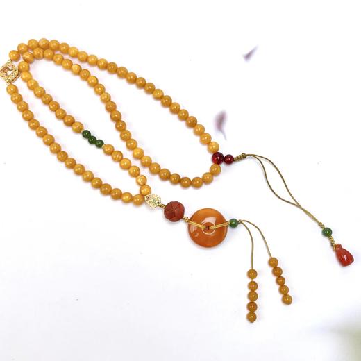 蜜蜡项链-圆珠7.5配平安扣 商品图0