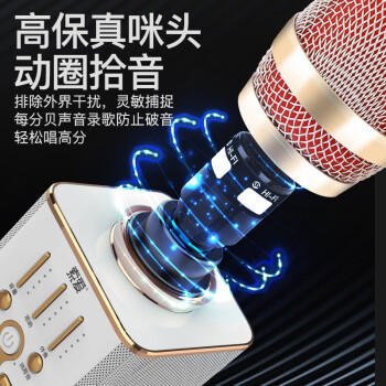 索爱（soaiy）MC1 无线k歌手机麦克风话筒 直播主播唱歌神器麦克风音响音箱一体无线蓝牙家庭户外ktv 香槟金 /数码 /影音娱乐 /麦克风 商品图1