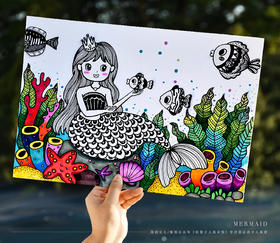 《海洋的传说与笔尖的浪漫：海的女儿》人鱼公主/美人鱼/动漫/线描/人物/自动发货：下单后，点击手机短信中收到的链接，即可获取文件下载的链接；如有任何问题，可添加客服微信hm33268获得帮助。