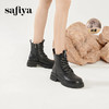 Safiya/索菲娅2023秋冬潮酷机车风百搭系带厚底英伦粗跟短靴 SF34116066/SF34118066 商品缩略图5