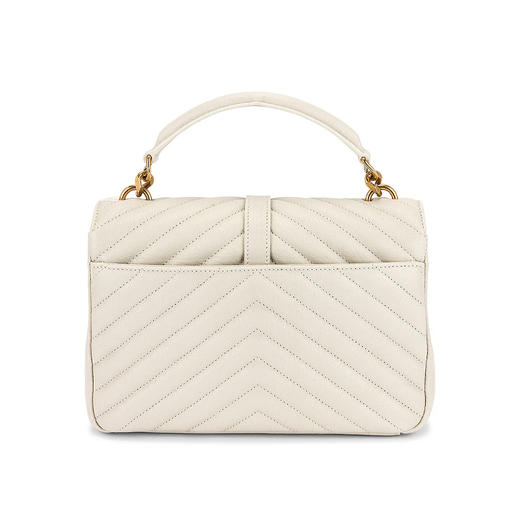 【一】SAINT LAURENT 圣罗兰 女士 COLLèGE 中号绗缝皮革提挎包 米色 600279 BRM07 9207 商品图2