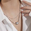 Oflye潮流饰品 法式复古双层碎银子珍珠项链女小众设计感颈链时尚气质轻奢锁骨链 商品缩略图0