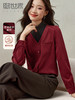 【99元福袋，不支持退换】熙世界假两件半高领拼接磨毛衬衫女秋冬衬衣套头上衣 商品缩略图0