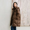 玳莎轻量感棉花糖中长款连帽羽绒服女冬季保暖立领外套  DD41309 商品缩略图1