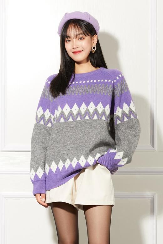 LNNNS 紫灰色针织上衣 10926 商品图0