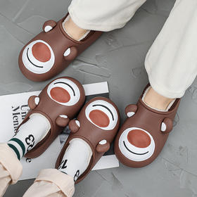 BULIQ莓莓熊亲子棉拖 家居棉拖可爱熊熊 加绒保暖 舒适柔软