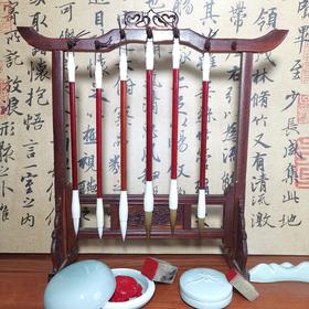 殷红狼毫 玉白兼毫，（免费刻字）好用不分叉