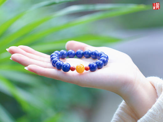 青金石手串 搭配蜜蜡、南红 商品图0