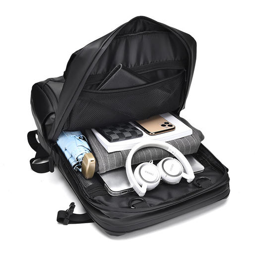 潮酷大容量休闲旅行电脑多功能耐磨防水双肩包 商品图3