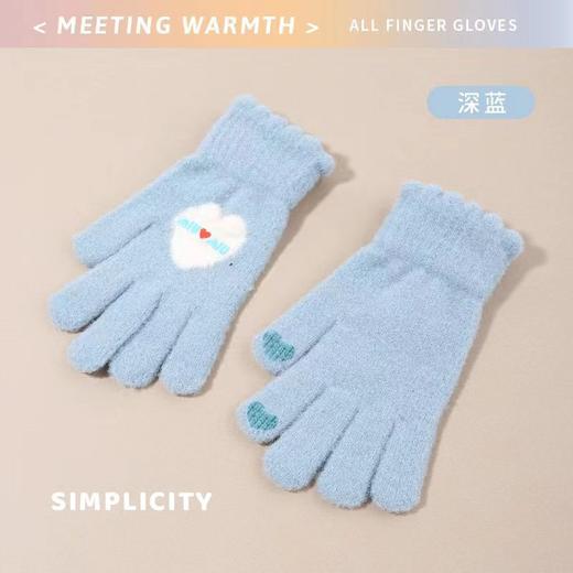 冬季【韩系可爱保暖手套】骑车防寒 露指触屏 加绒加厚毛绒针织手套 商品图8