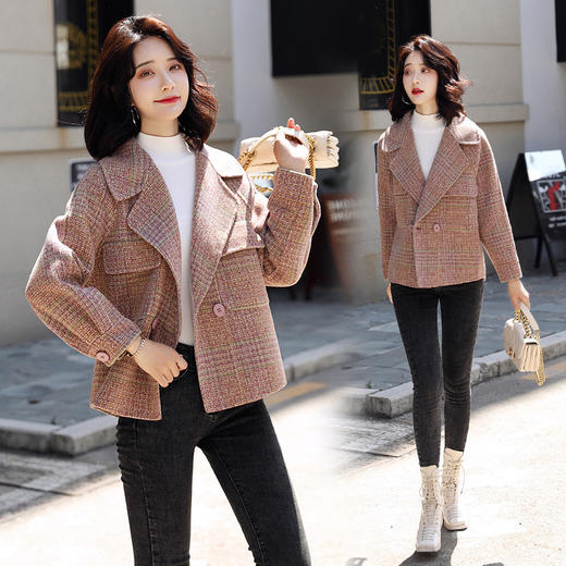 短款毛呢外套，气质修身显瘦呢子上衣HR-MS1813 商品图3