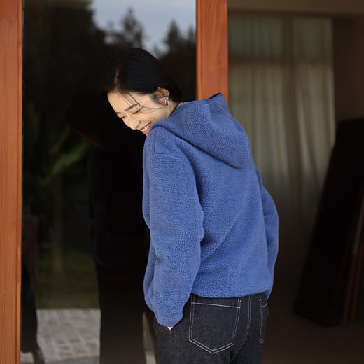 绽放924朵/抱抱连帽卫衣羊毛感天然长绒棉加厚保暖摇粒绒上衣外套 商品图2
