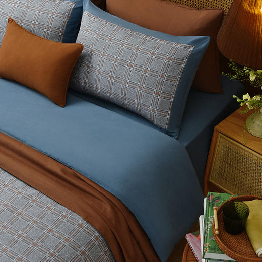 学院格纹四件套全棉复古床上四件套 商品图1