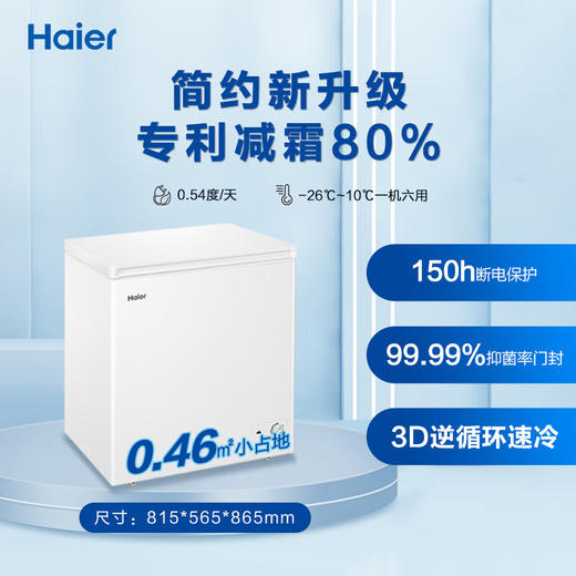 海尔（Haier）200升低霜小冰柜家用商用冷藏柜冷冻柜两用冰柜小型租房用小冰箱小型冷柜BC/BD-200GHDT 商品图0