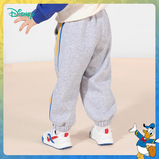 迪士尼童装男童百搭休闲长裤冬季新款加绒加厚撞色束脚裤ZD3CK002 商品图3