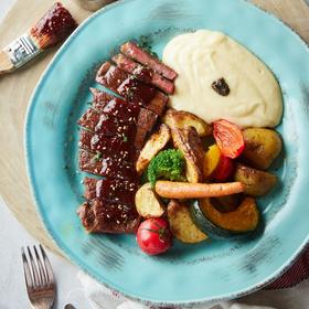 韩式蜂蜜辣烤西冷季节时蔬碗 Korean Honey Spicy Sirloin with Mashed Potato & Veggie