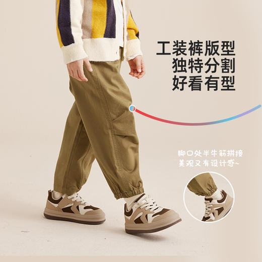 【上身轻盈 软而不塌】儿童加绒休闲工装裤PDK2304 商品图2