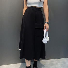 212WS高腰A字捏褶法式半裙30904（黑） 秋季 312113032105