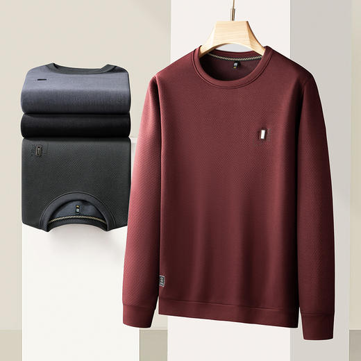 【新款DDS】大依优型大码男装加绒卫衣休闲加肥加大男士胖子大码内搭上衣 商品图1