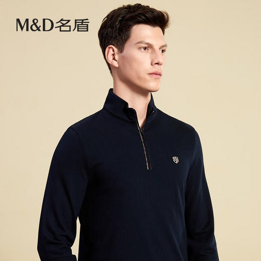 【名盾】MD名盾男士长袖上衣秋冬新款商务休闲翻领长袖t恤衫11560 商品图1